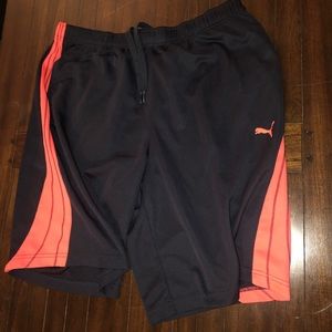 Puma navy and orange training shorts sz large